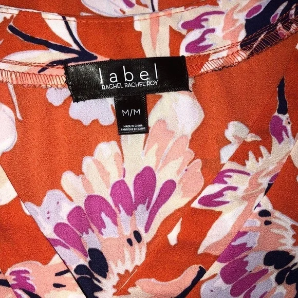 Rachel Rachel Roy floral medium orange summer top - Picture 7 of 9